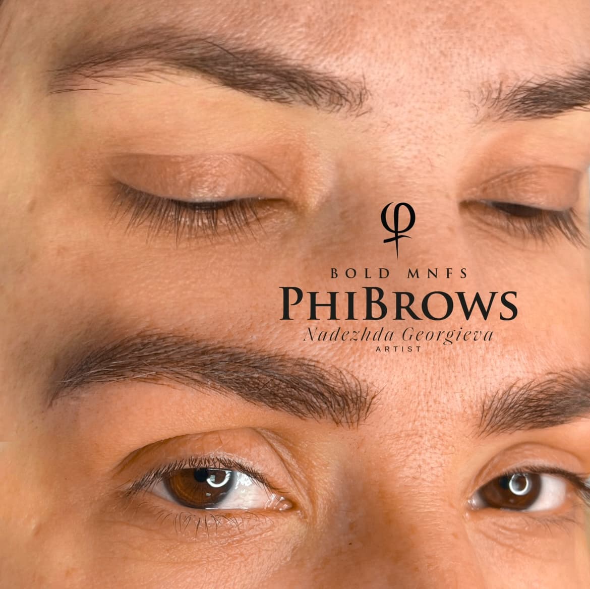 Микроблейдинг BoldBrows — резултат с брандинг PhiBrows